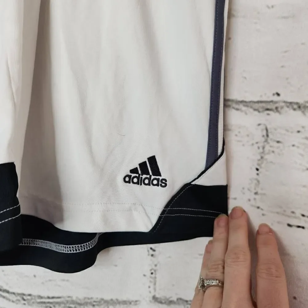 Adidas 3 Striped Sportswear Shorts White Black Gray Size Small 12